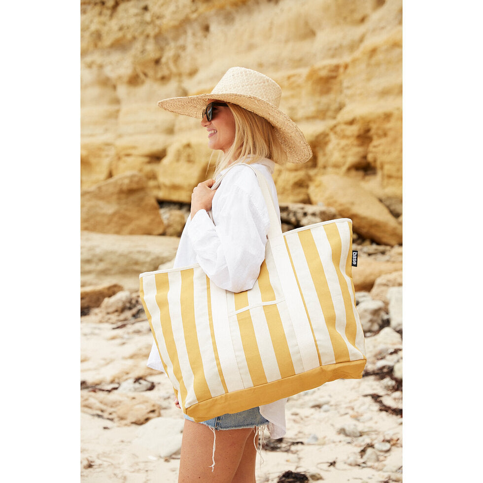 Base All Day Canvas Bag Mustard Stripe