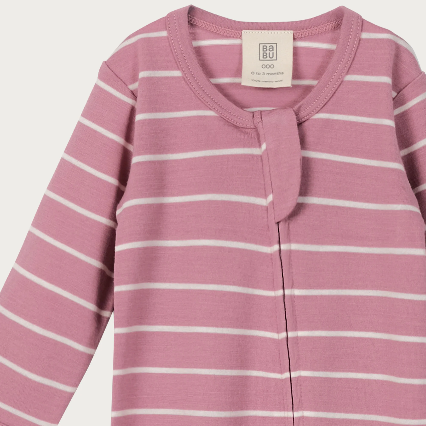 Babu Merino Footed Onesie Blossom Stripe