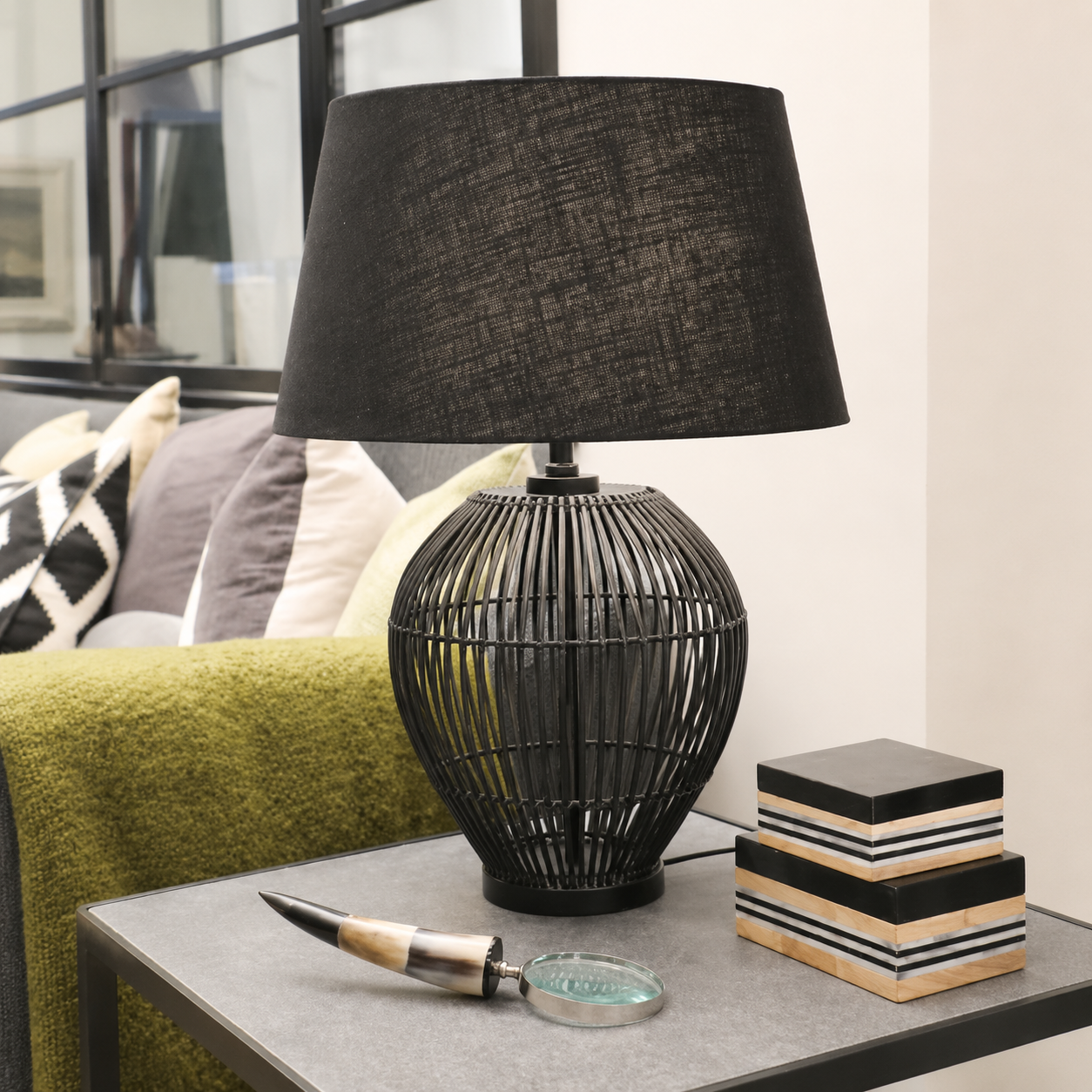 Black table lamp