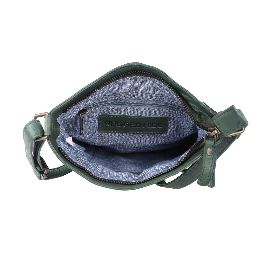 Barcelona Leather Bag Pine Green by Rugged Hide