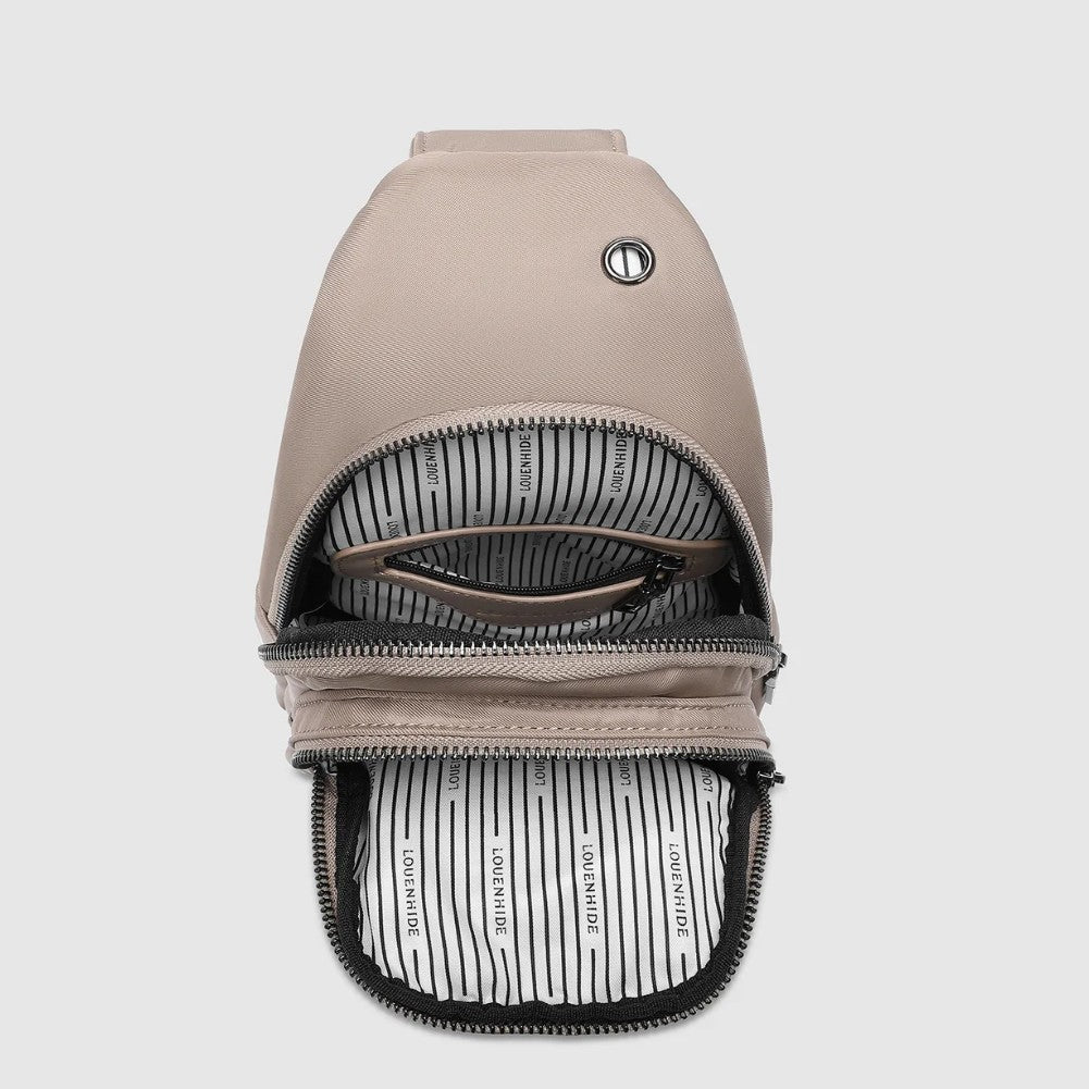 Boyd Nylon Sling Bag Beige by Louenhide