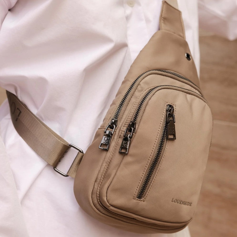 Boyd Nylon Sling Bag Beige by Louenhide