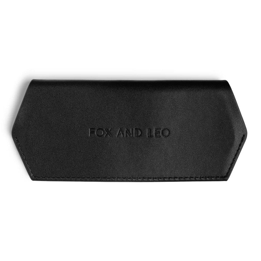 Fox & Leo Leather Glasses Case Black