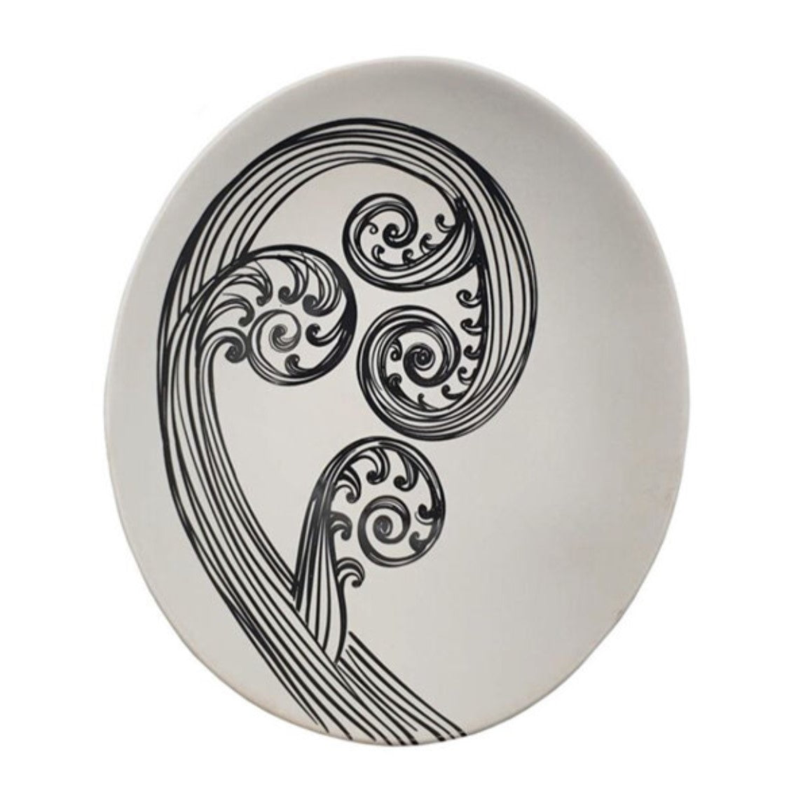 Jo Luping Black Ponga on White Bowl 10cm