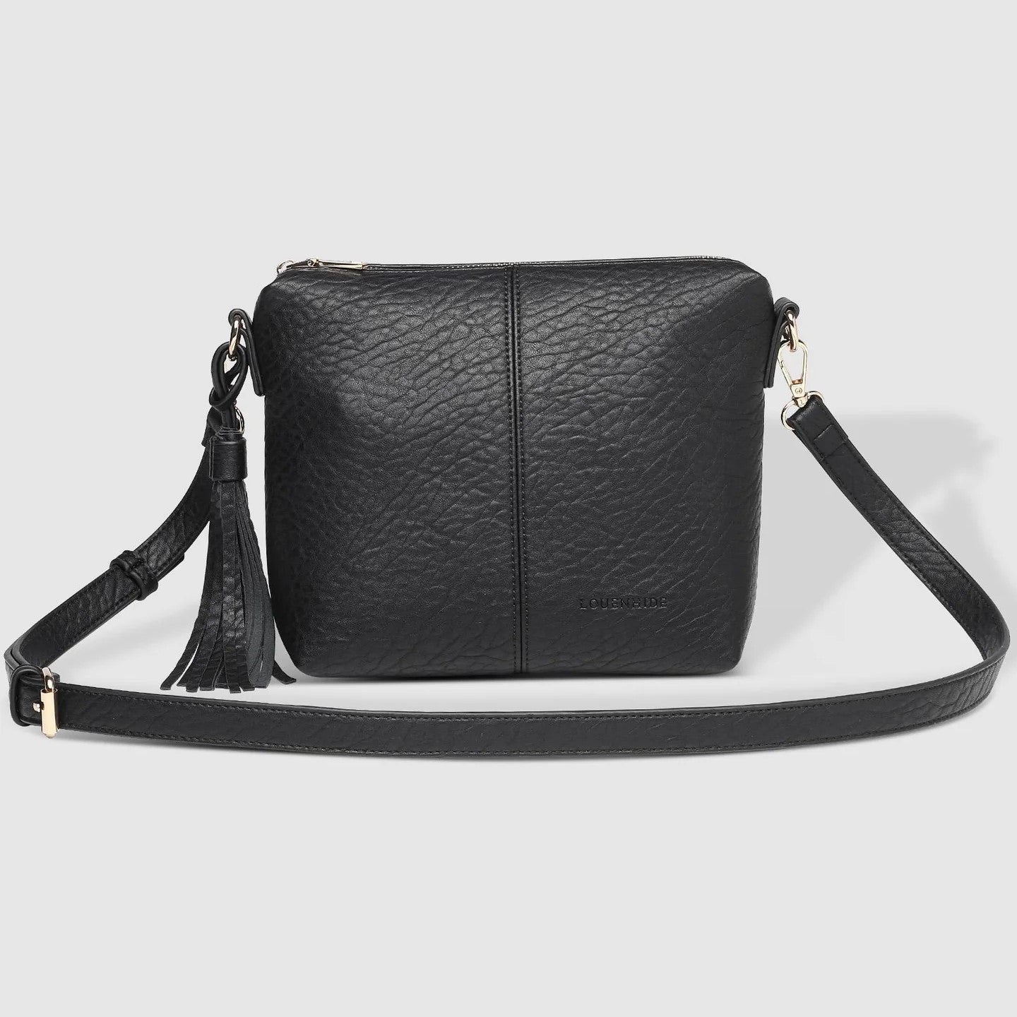 Kasey Textured Crossbody Bag with Logo Strap