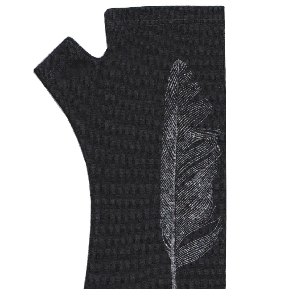 Kate Watts Feather Fingerless Gloves Black