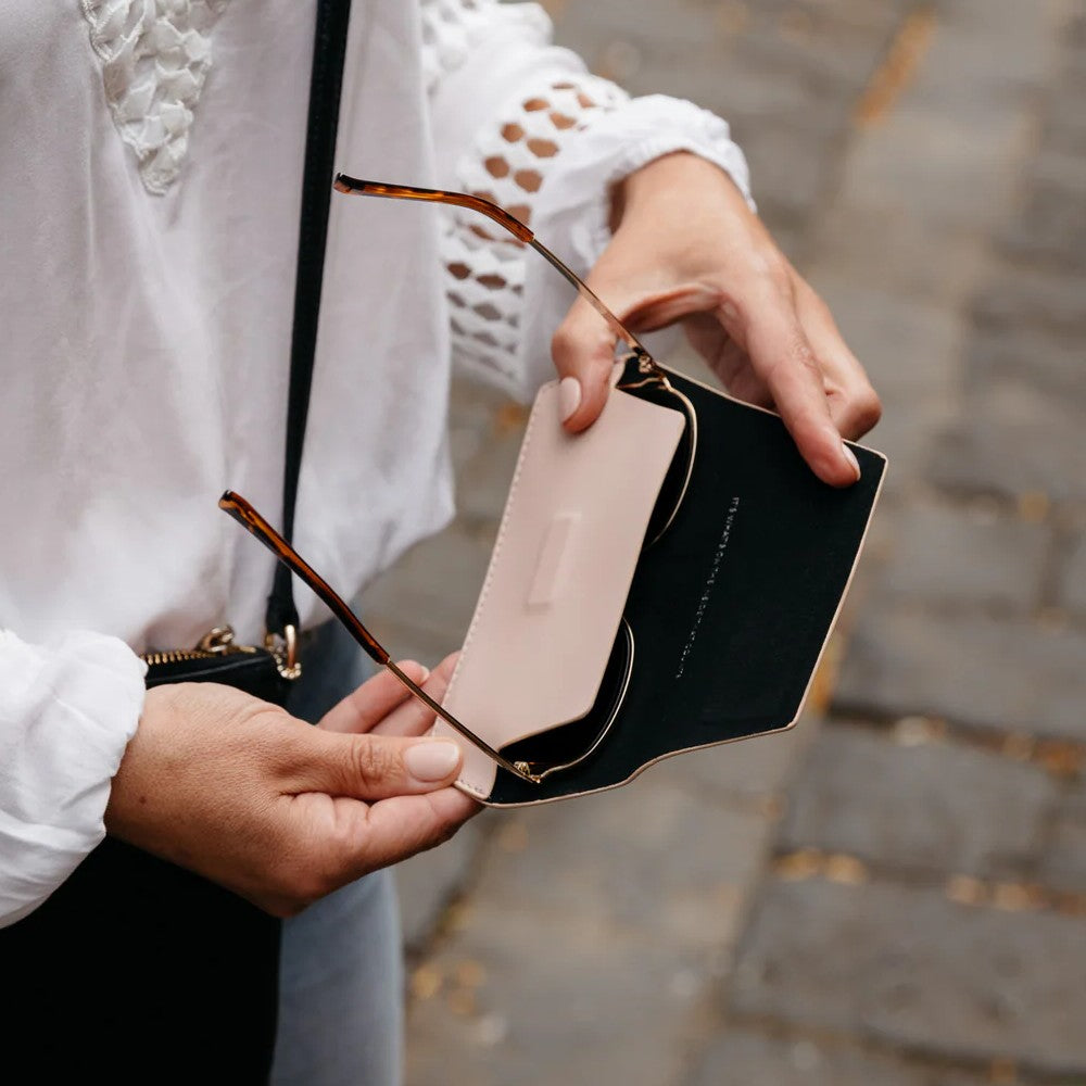 Fox & Leo Leather Glasses Case Blush