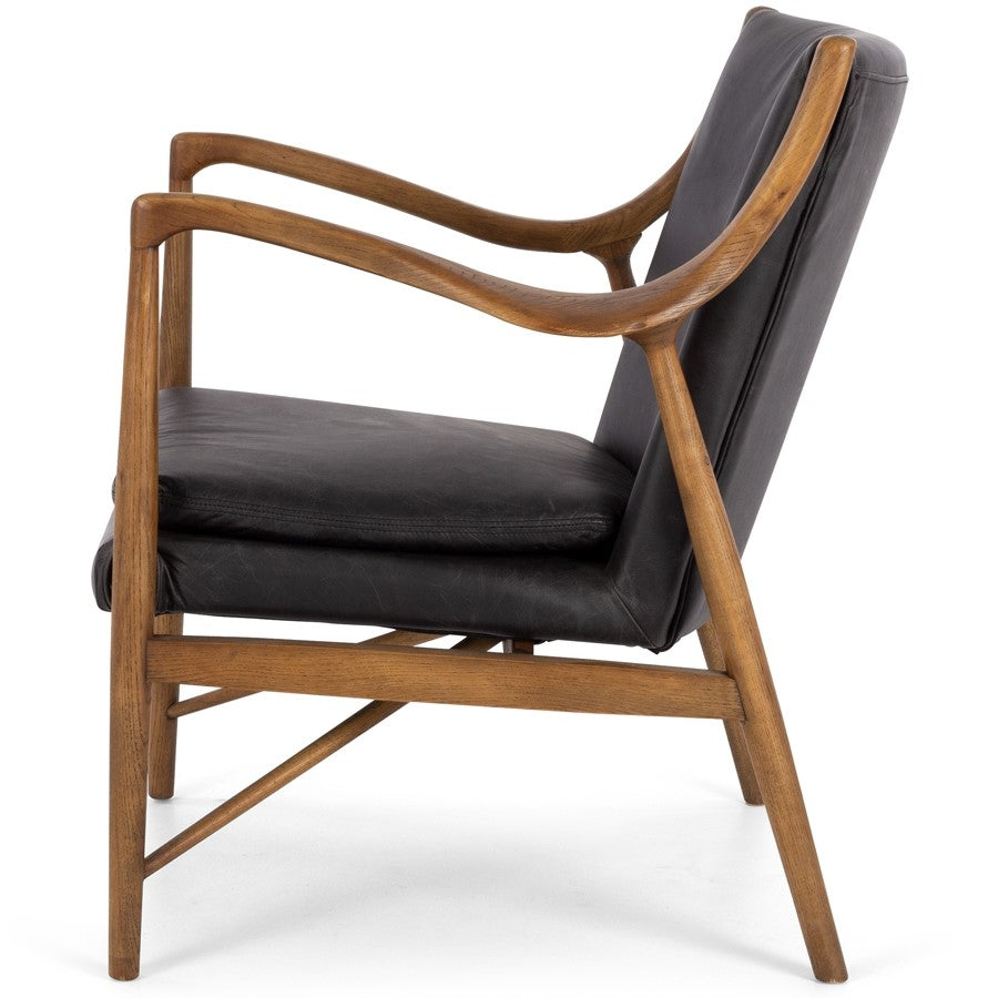 Bristol Armchair in black leather