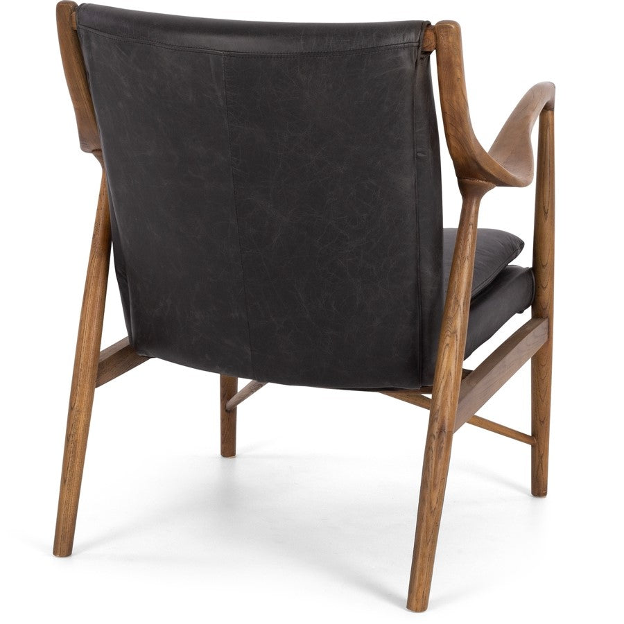 Bristol Armchair in black leather