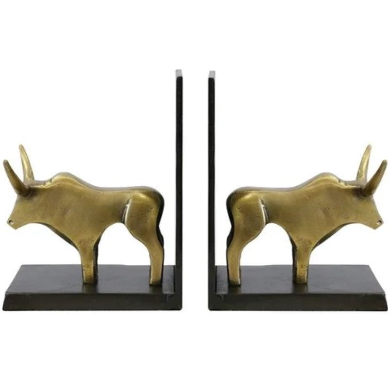 Bull Bookends Brass finish