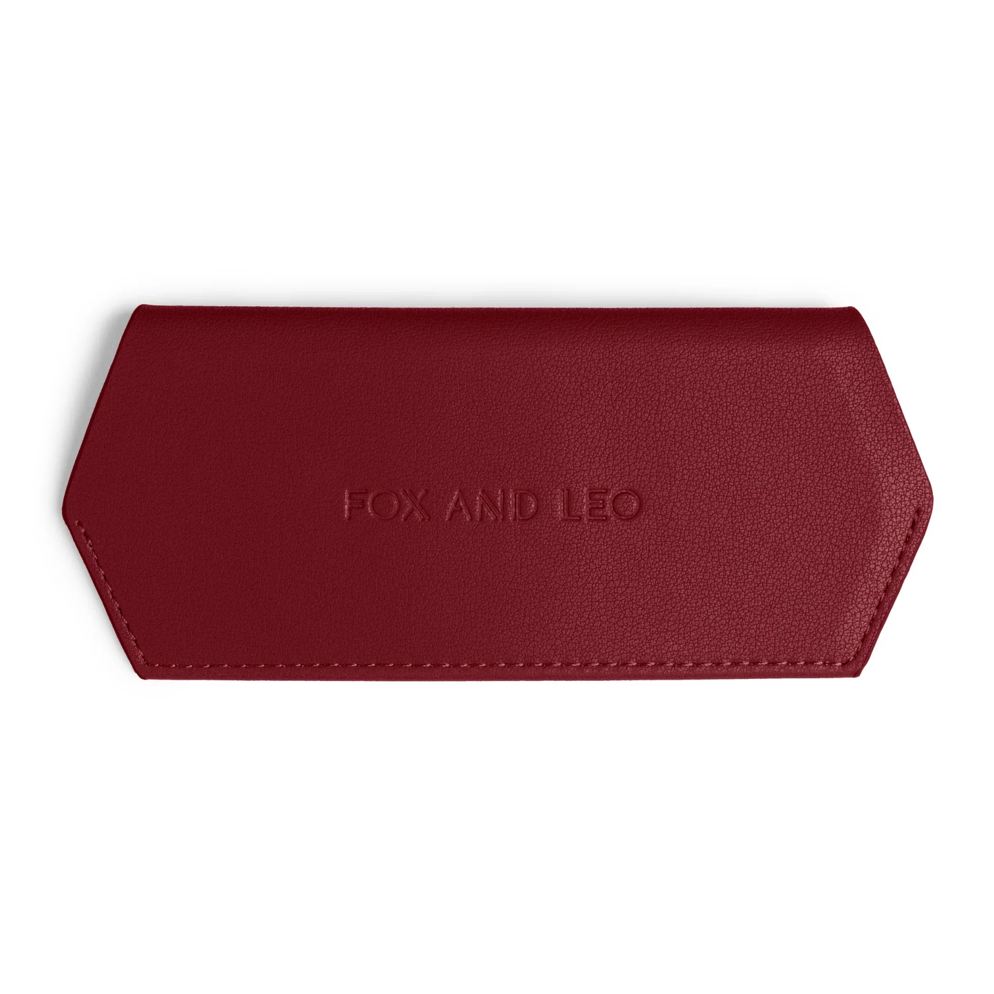 Fox & Leo Leather Glasses Case Burgundy