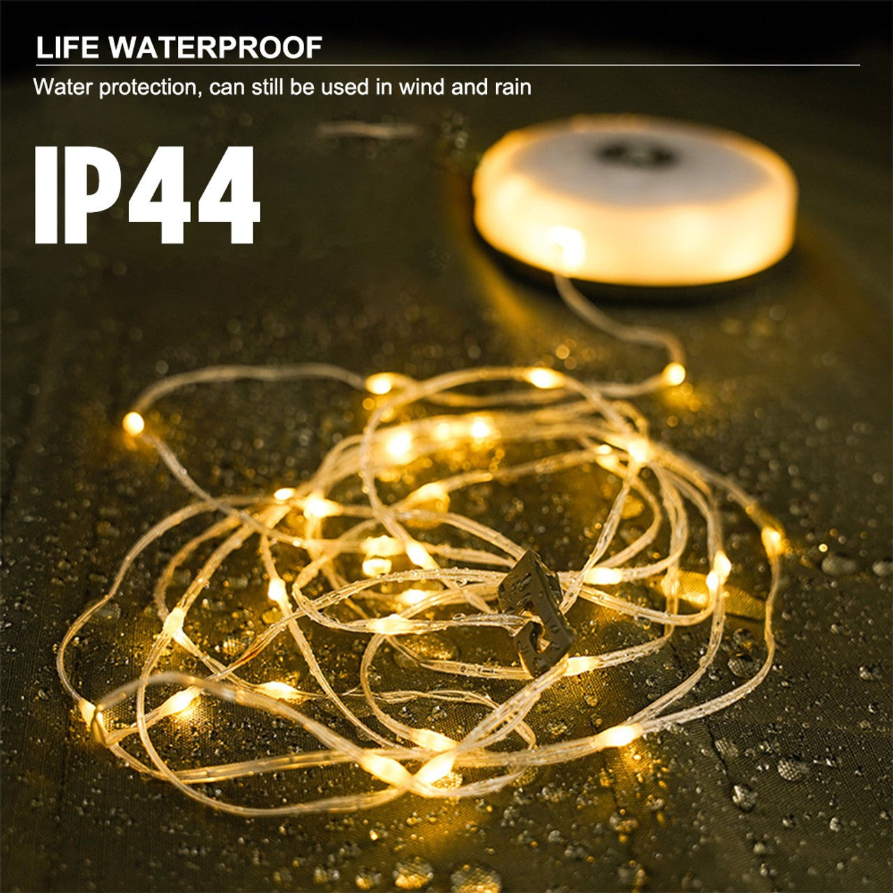 LED Solar Camplights 10m Warm White