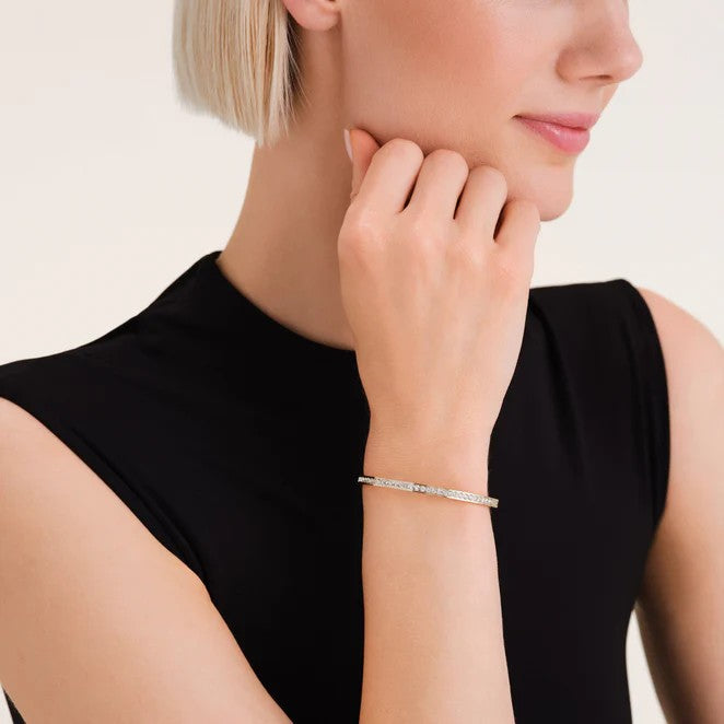 Rosefield Channel Set Crystal Bangle Gold