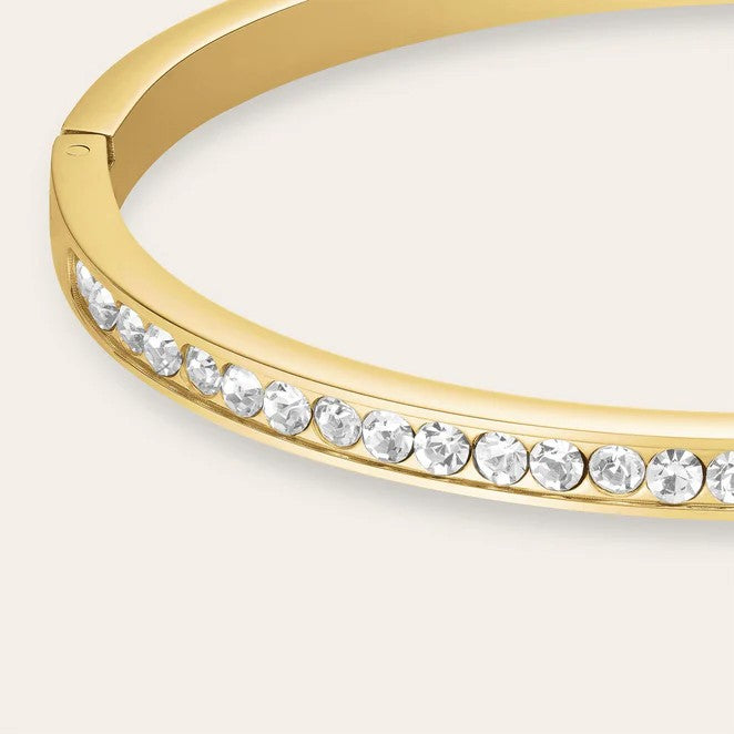 Rosefield Channel Set Crystal Bangle Gold