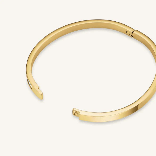 Rosefield Channel Set Crystal Bangle Gold