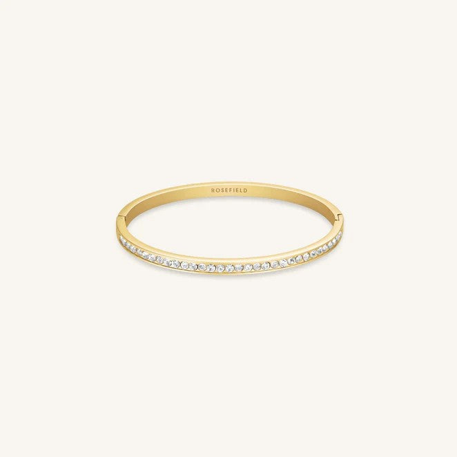 Rosefield Channel Set Crystal Bangle Gold