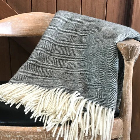 Lambswool Throw Charcoal HB