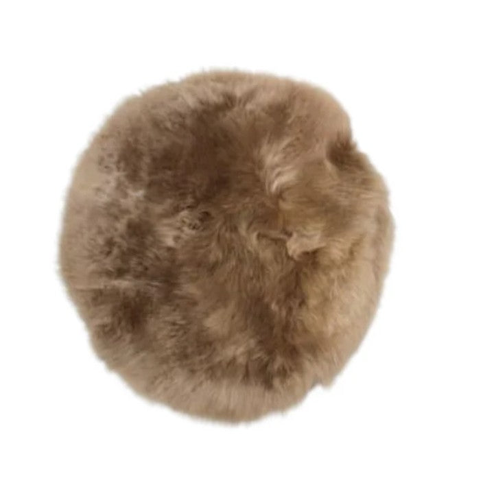Brown sheepskin seat plate