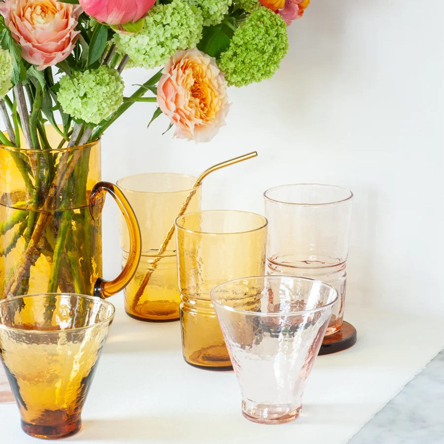 Drinking Glasses Amber Set 4