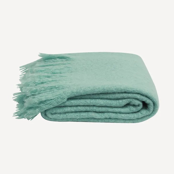 Duck Egg Blue Tassle Throw