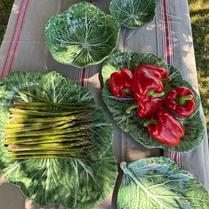 Melamine Cabbage Oval Platter Green 40cm