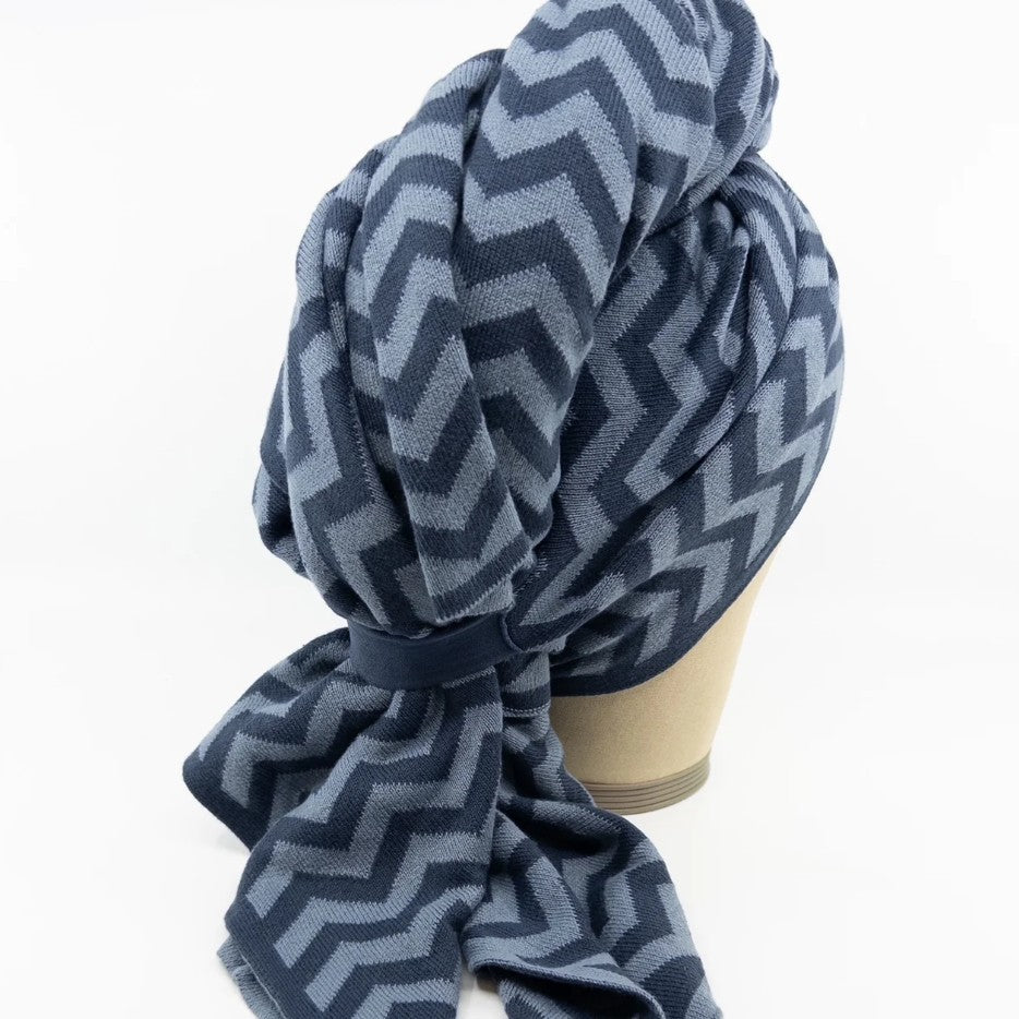 Ecovask Hair & Travel Towel Double Denim Chevron