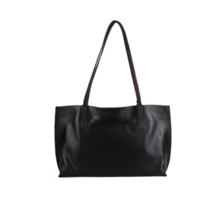 Rugged Hide Leather Tote Bag Havana Black