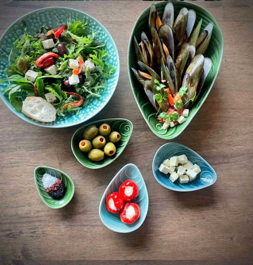 Aqua Mussel Bowl 25cm