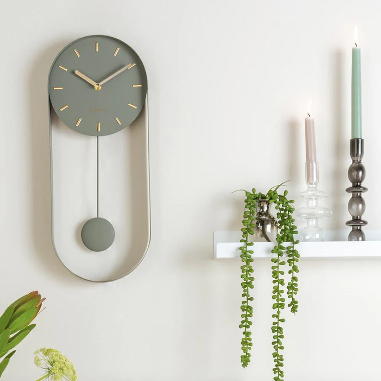Karlsson Charm Pendulum Clock - Jungle Green