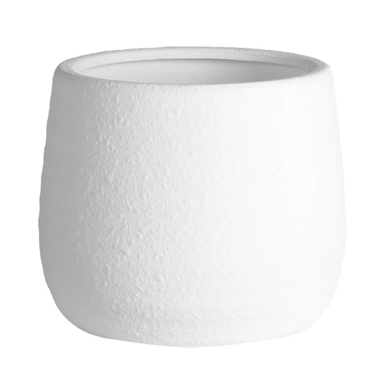White textured ceramic pot
