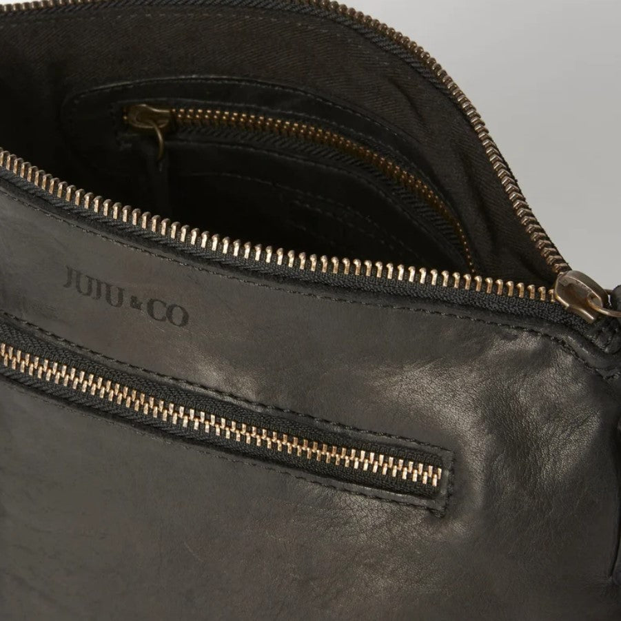Juju Large Essential Leather Pouch Black