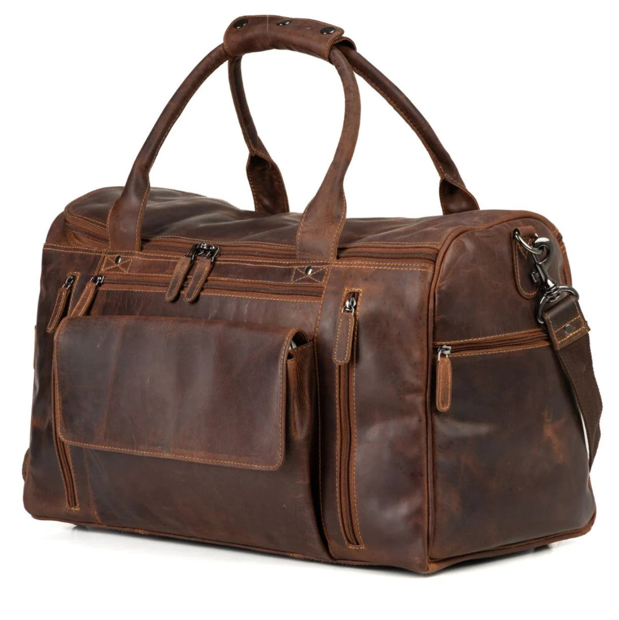 Large Leather Travel Bag - Sandel