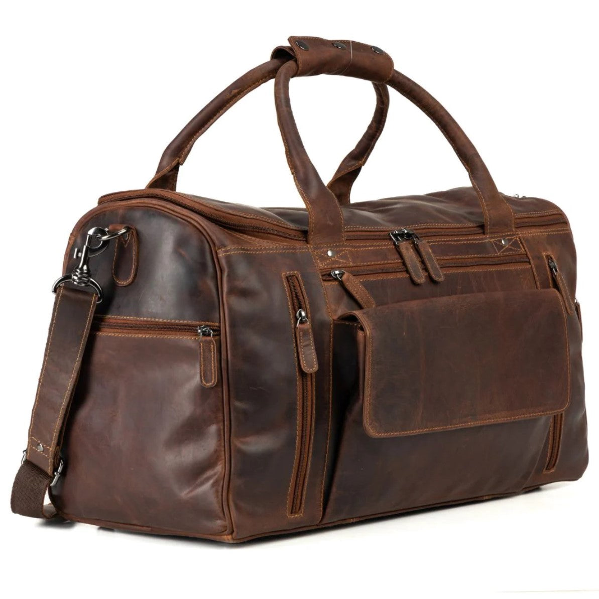 Large Leather Travel Bag - Sandel
