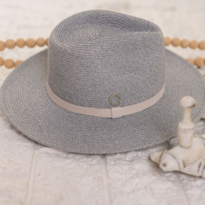 Lily Panama Hat Grey Leather Band