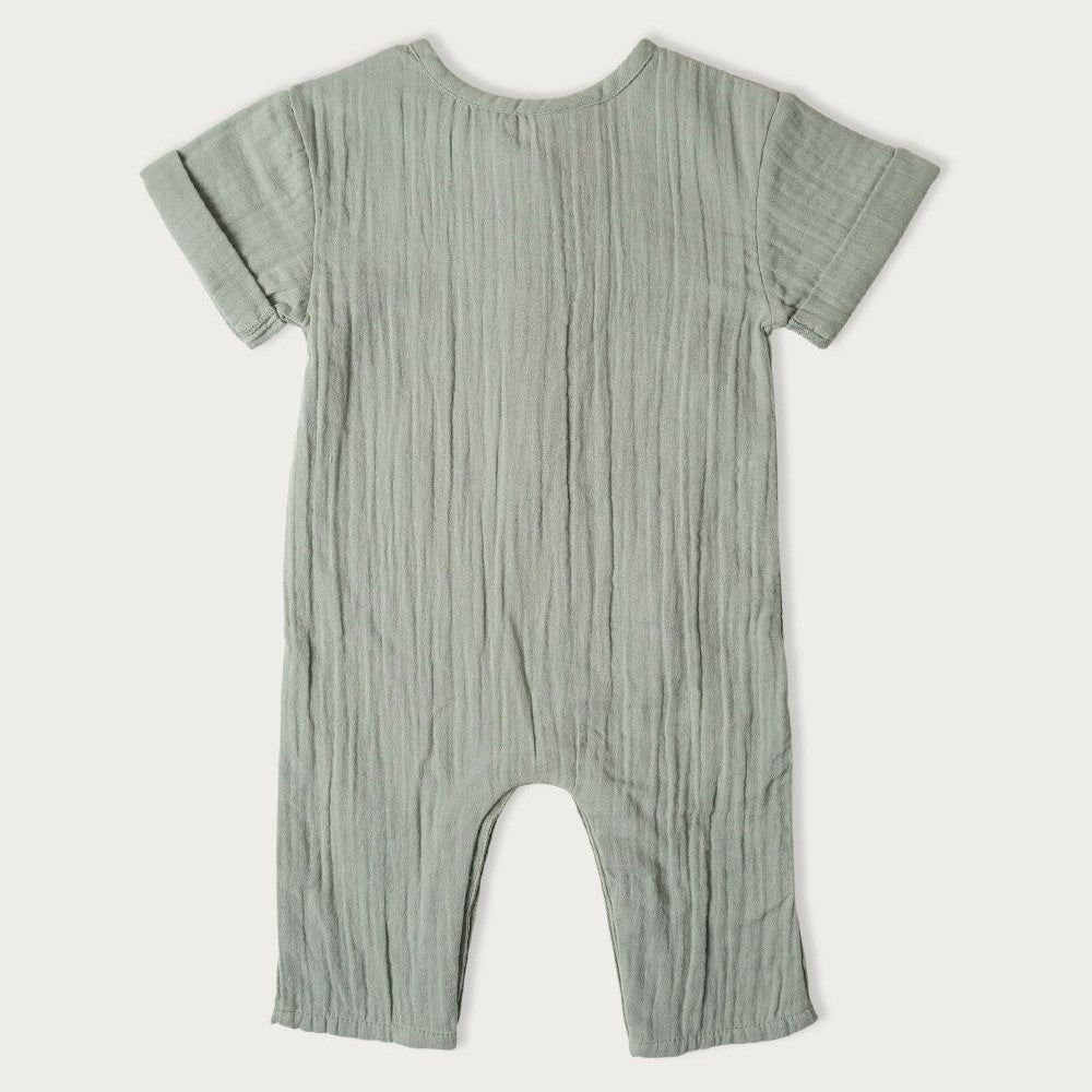 Babu Frankie Muslin Romper Matcha