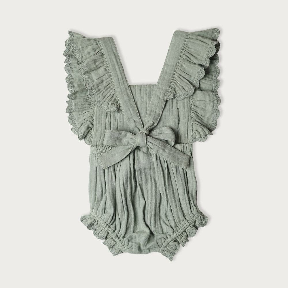 Babu Evelyn Muslin Bodysuit Matcha