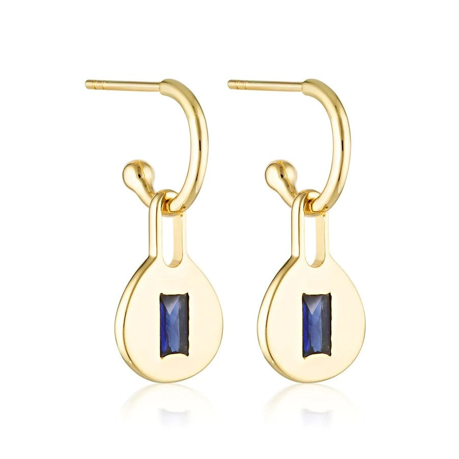 Muse Hoop Earrings Sapphire Gold