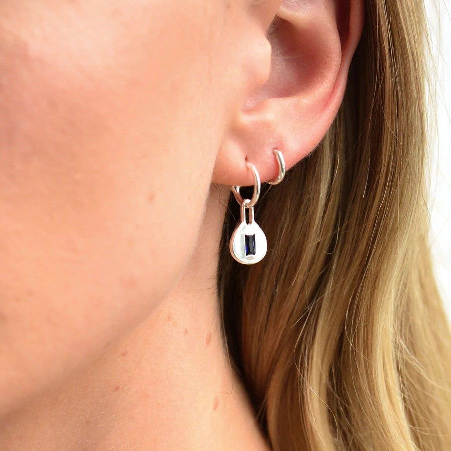 Muse Hoop Earrings Sterling Silver Sapphire