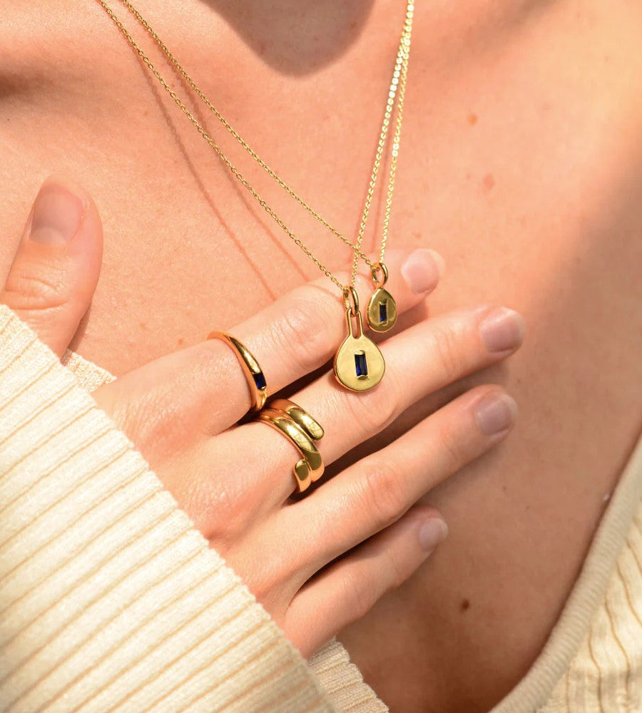 Linda Tahija Gold Muse Necklace - Created Sapphire