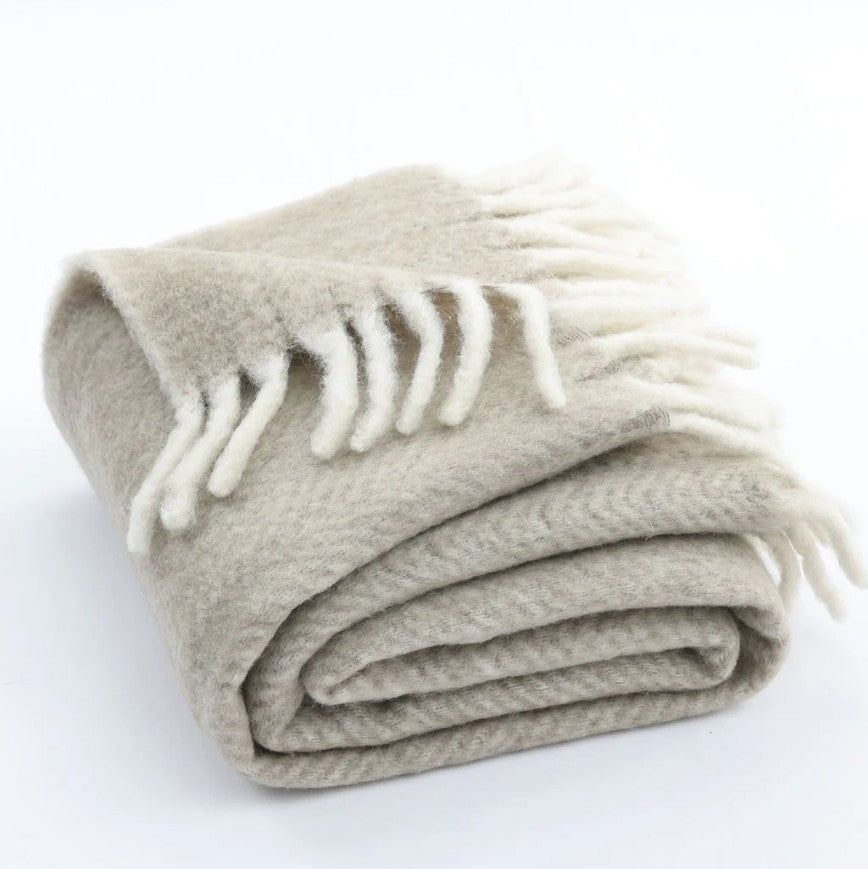 NZ Wool Throw Natural