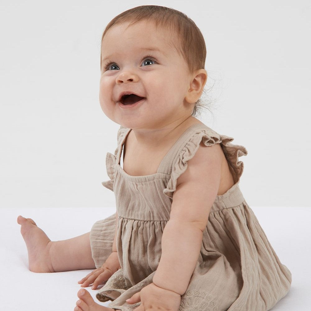 Babu Charlotte Muslin Sleeveless Dress Oat