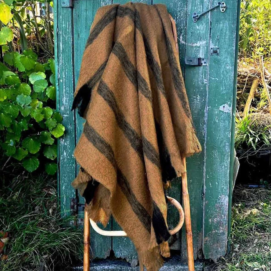 Bliss Wool Throw Ochre/Black