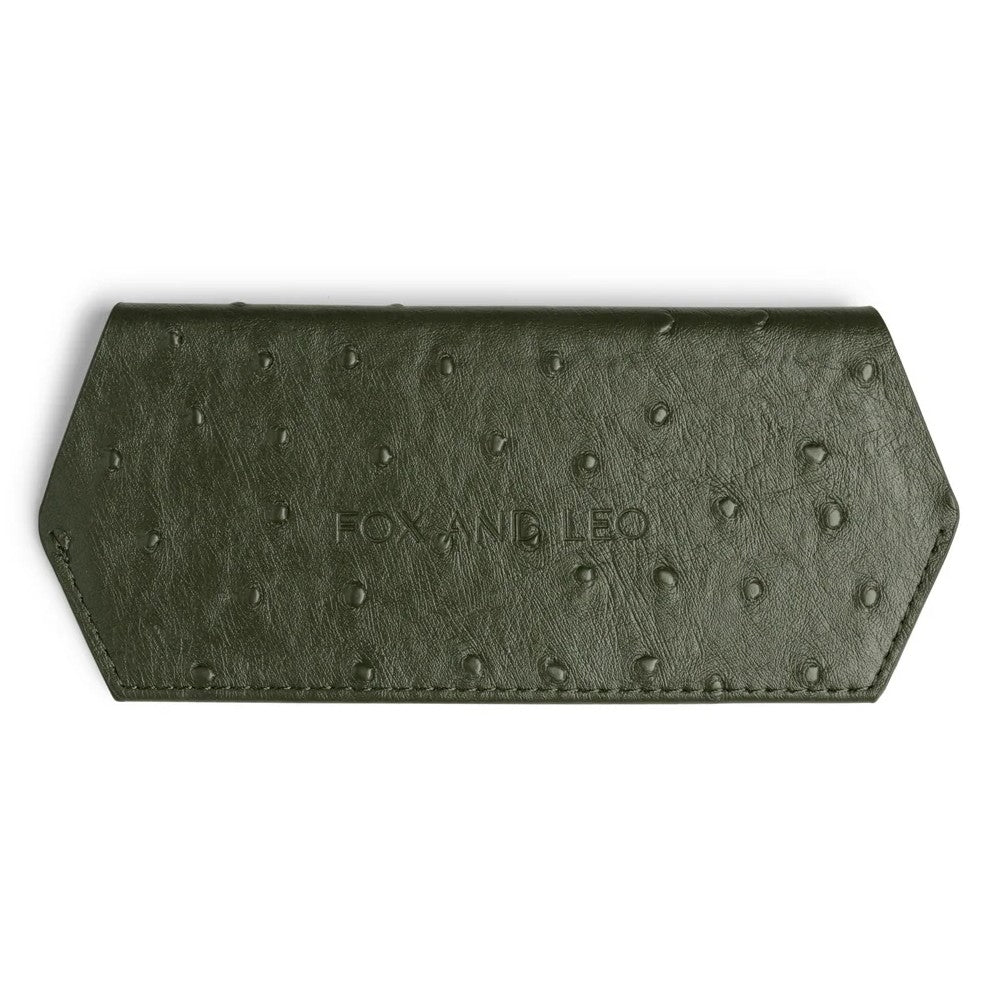 Fox & Leo Leather Glasses Case Olive
