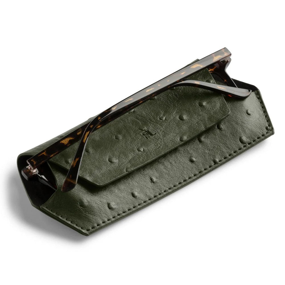 Fox & Leo Leather Glasses Case Olive