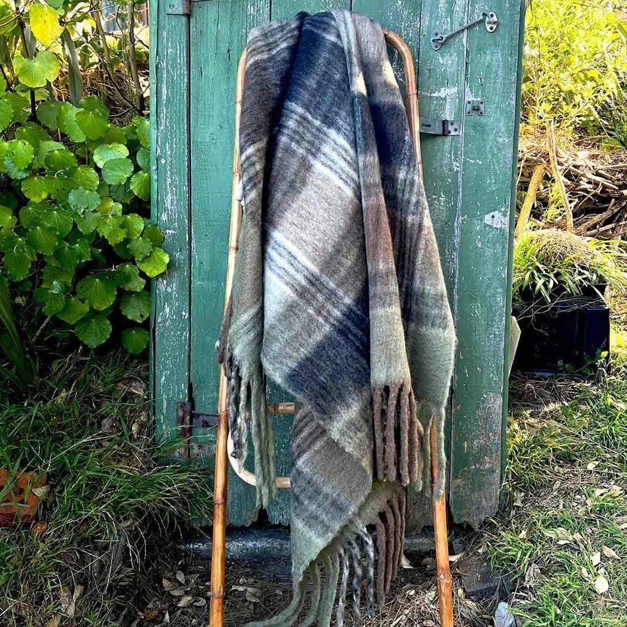 Bliss Wool Throw Olive/Ink/Walnut/Taupe