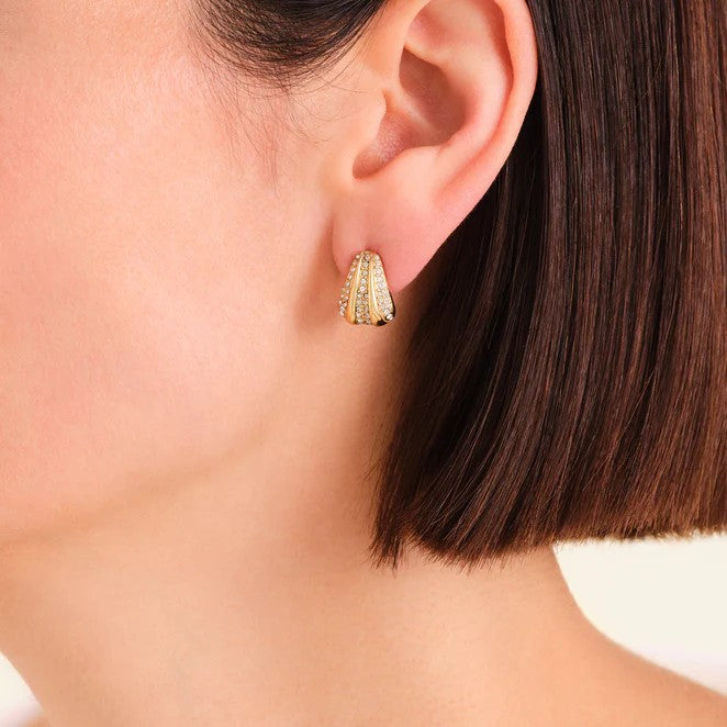 Rosefield Pave Striped Studs Gold