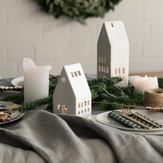 Porcelain Tealight House White Small