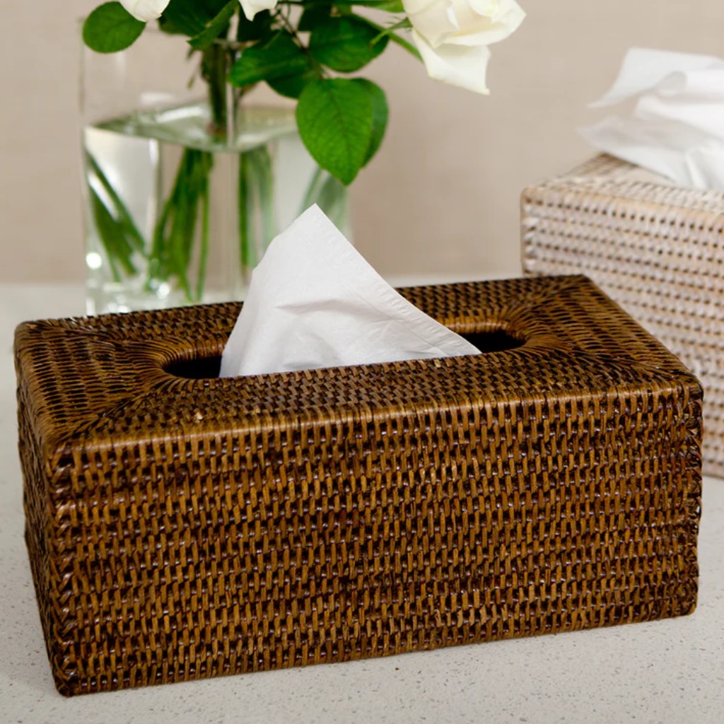 Rattan Tissue Box Cover