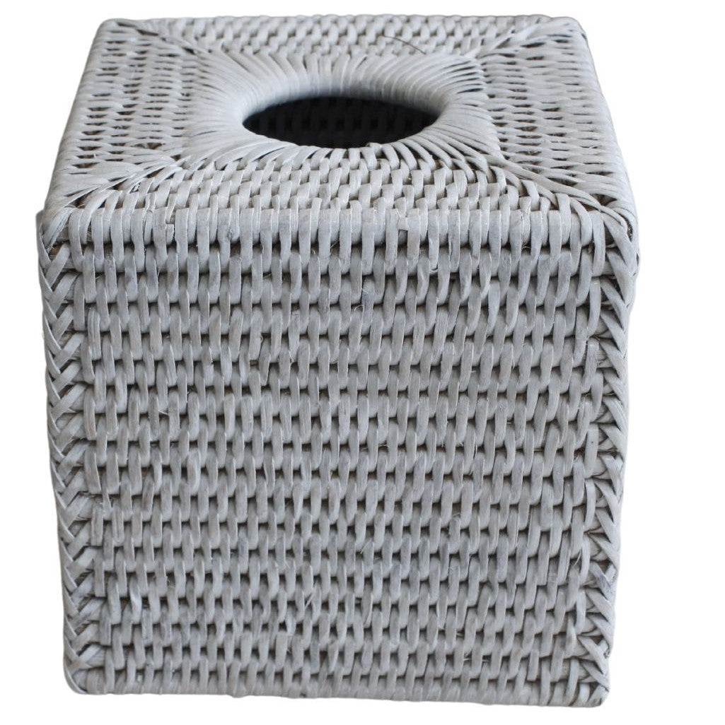 Rattan Tissue box Square White