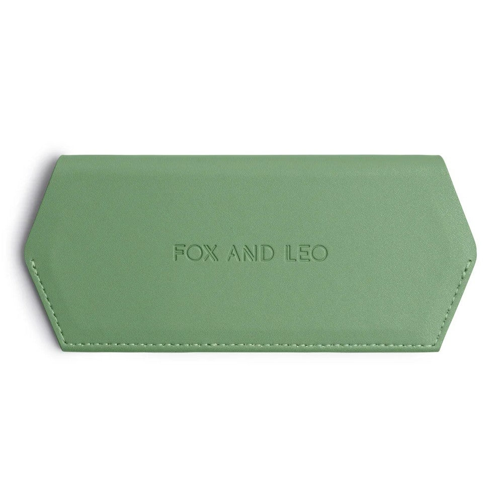 Fox & Leo Leather Glasses Case Sage
